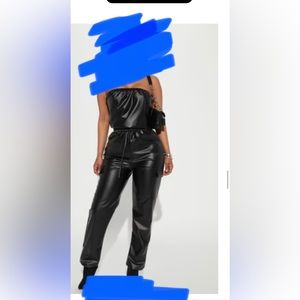 Brand new faux leather romper!